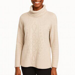 Peck & Peck Women’s Classic Beige Cowl Neck Sweater Size M